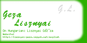 geza lisznyai business card